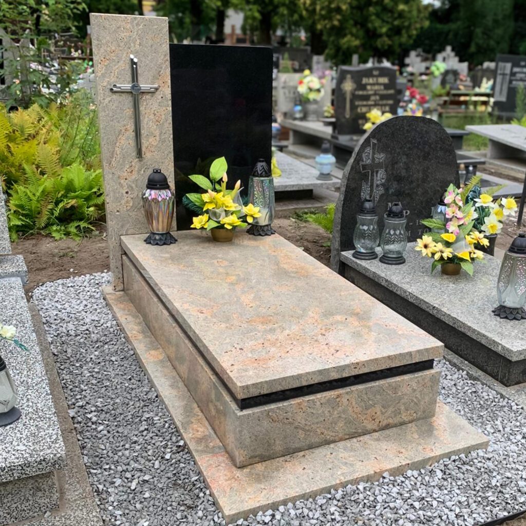 Nagrobek pojedynczy z grysem, realizacja Psary