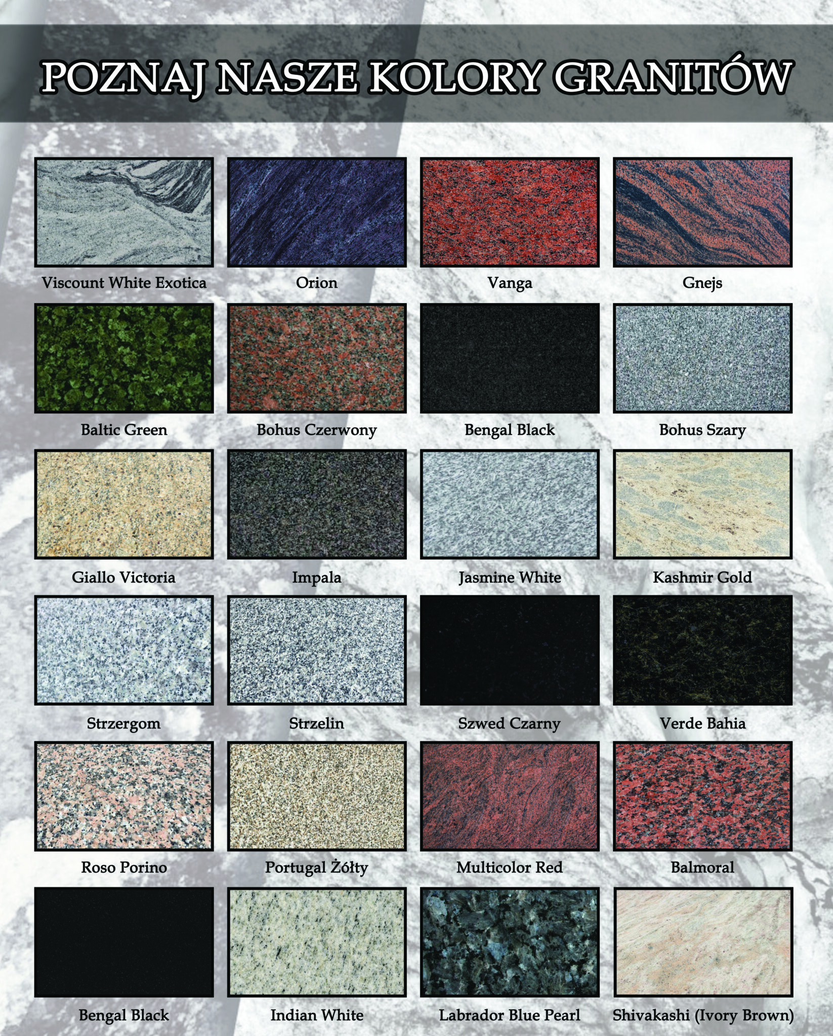 Kolor granitów Wrocław