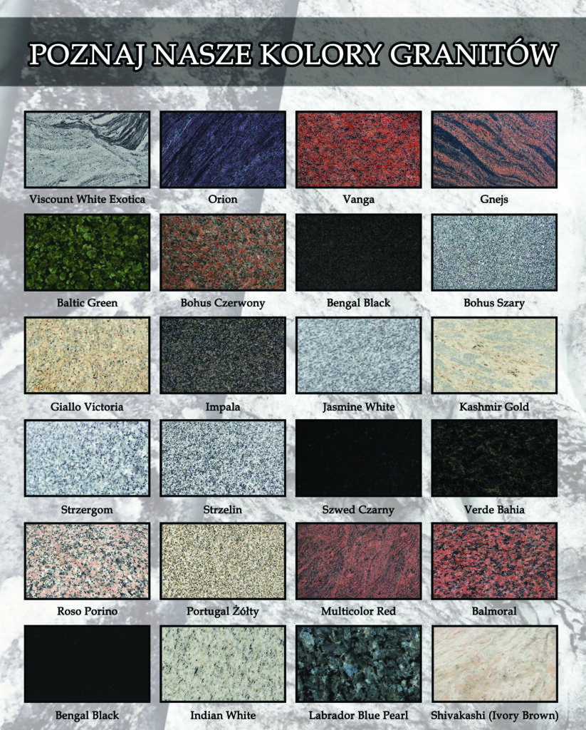 Kolor granitów Wrocław