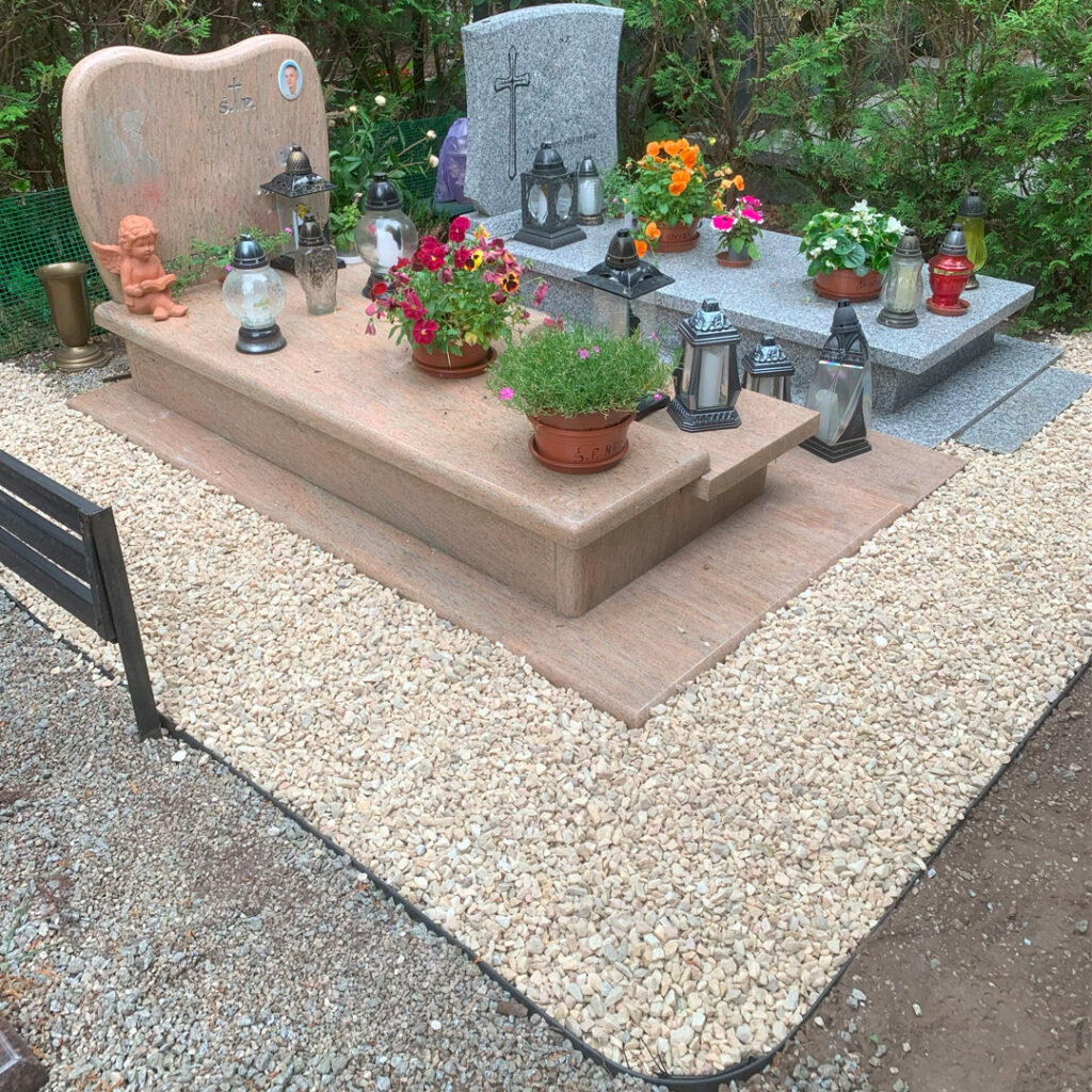 Opaska z grysu, realizacja na cmentarzu Grabiszyńskim Wrocław